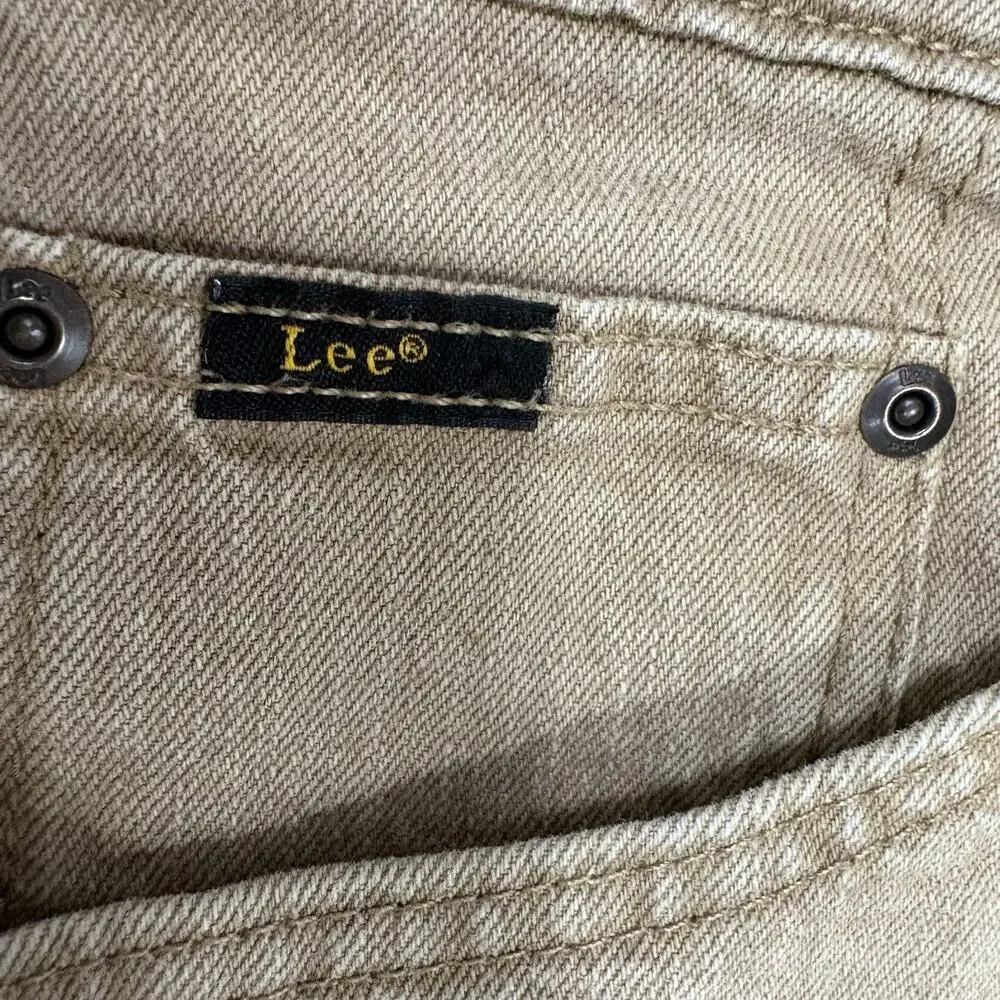 Lee Premium Select Jeans Mens 34x30 Tan Classic Fit Straight Leg Stretch Denim